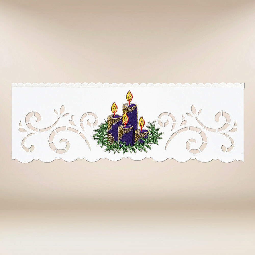 Dentelle brodée liturgique de l’Avent