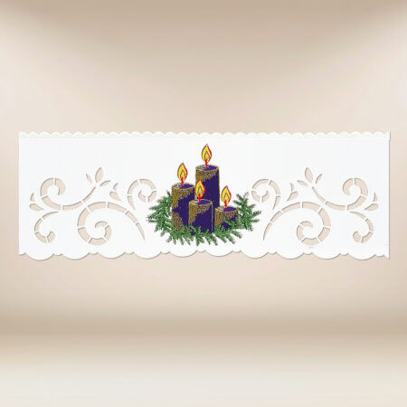 Dentelle brodée liturgique de l’Avent