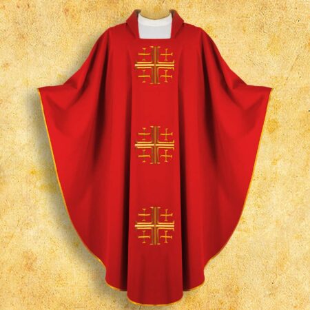 Chasuble brodée Croix de Jérusalem