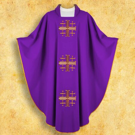 Chasuble brodée Croix de Jérusalem