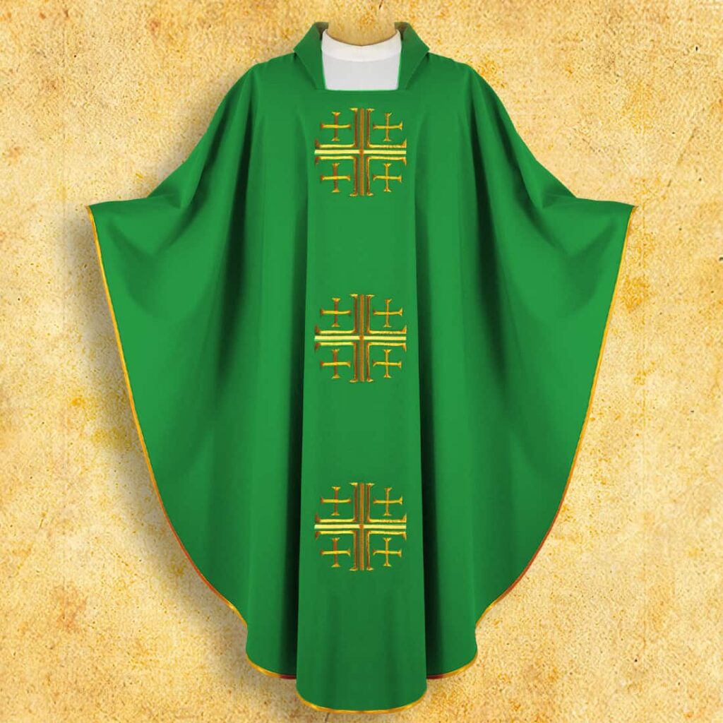 Chasuble brodée Croix de Jérusalem