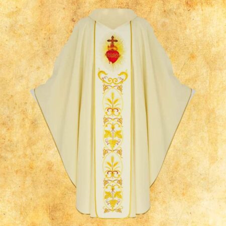 Chasuble avec ceinture brodée Cœur de Jésus