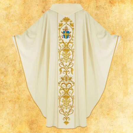 Chasuble avec l'image brodée Jean-Paul II