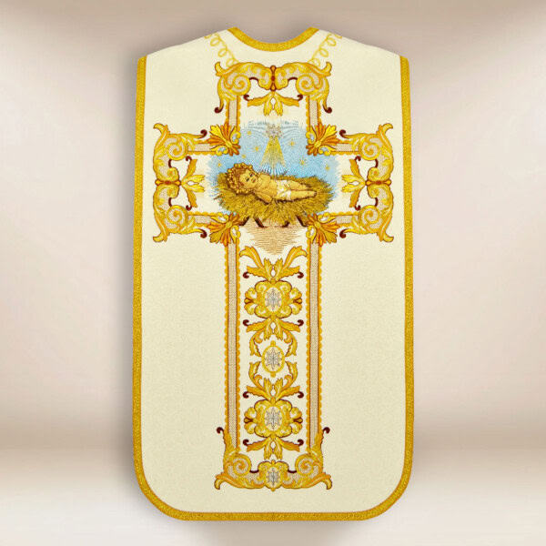 Chasuble brodée romaine «Joyeux Noël»