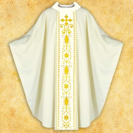 Chasuble avec ceinture brodée ecru