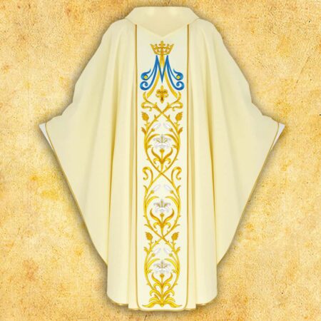 Chasuble avec ceinture brodée Cœur de Marie