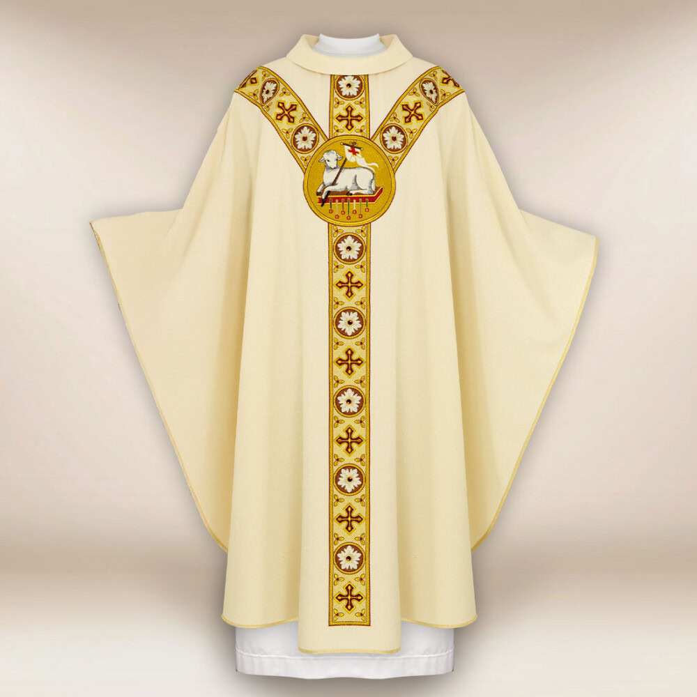Chasuble brodée Agneau de Dieu