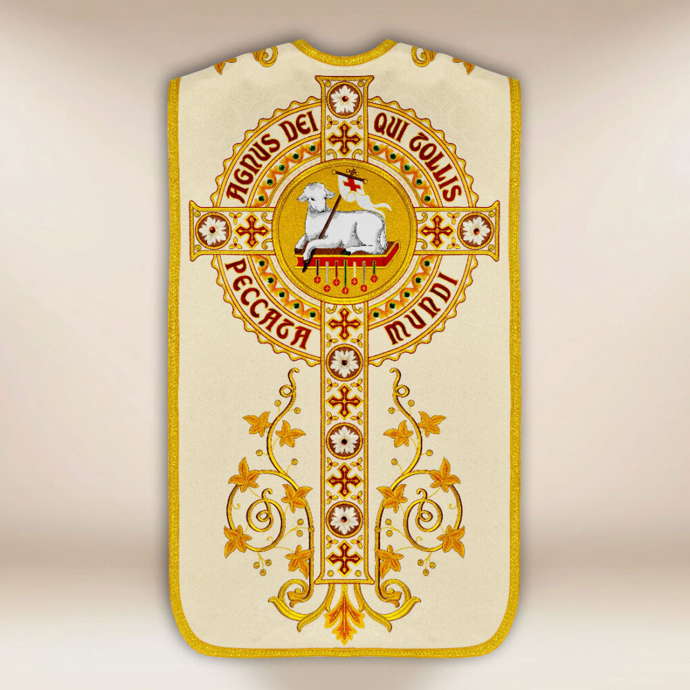 Chasuble romaine brodée avec le syNotre-Dameole de l'Agneau