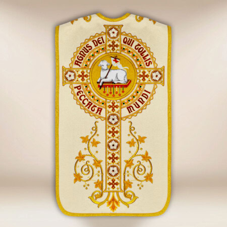 Chasuble romaine brodée avec le syNotre-Dameole de l'Agneau