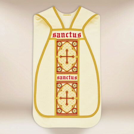 Chasuble romaine liturgique avec le motif de la Dernière Cène
