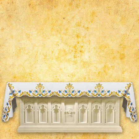 Nappe d’autel Maryjny avec broderie or-bleu