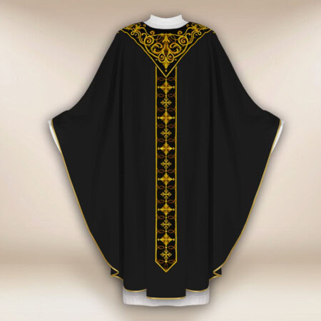 Chasuble brodée noire