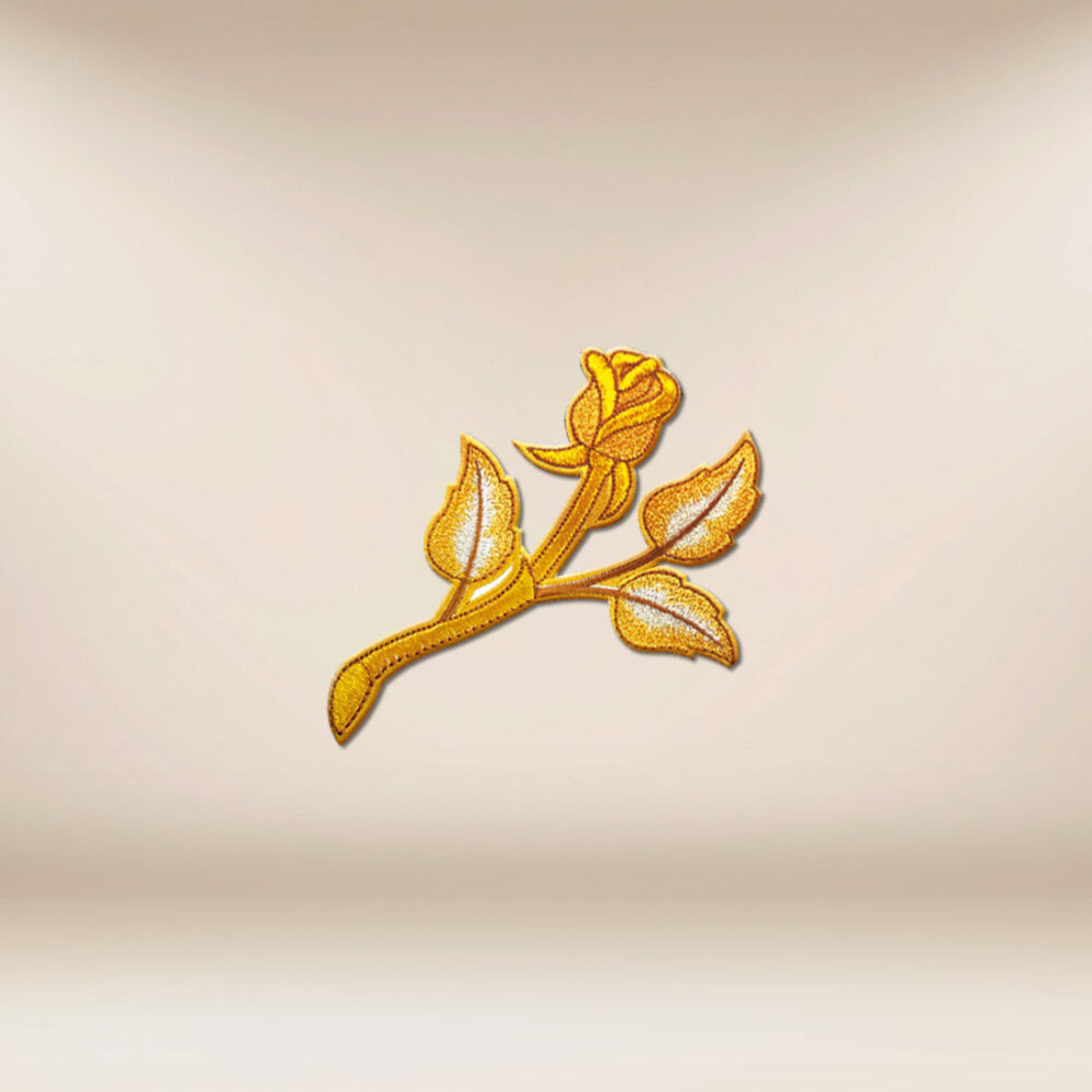 application brodée Rose Dorée