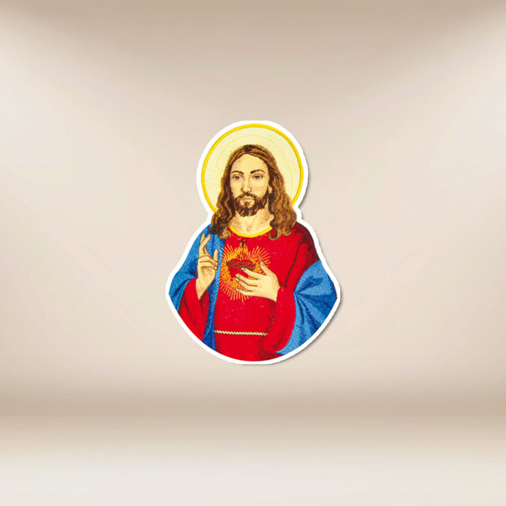Application brodée "Cœur de Jésus"
