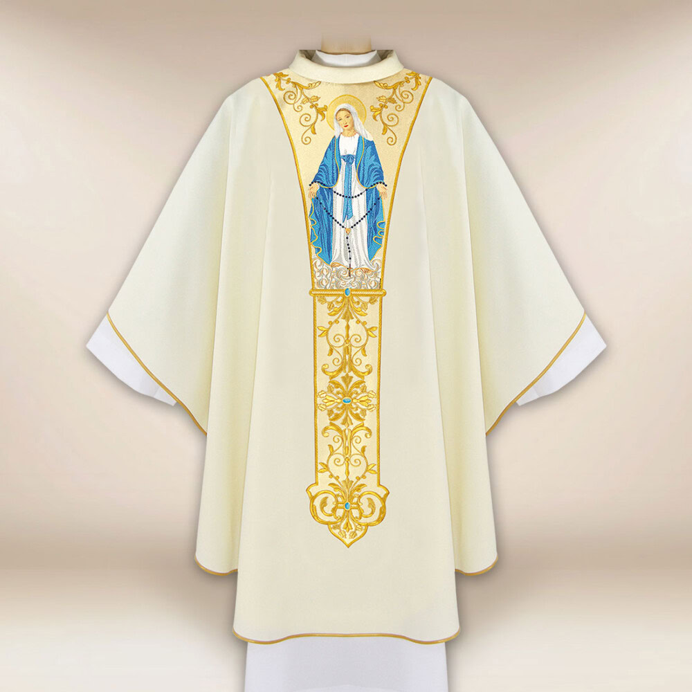 Chasuble brodée mariale