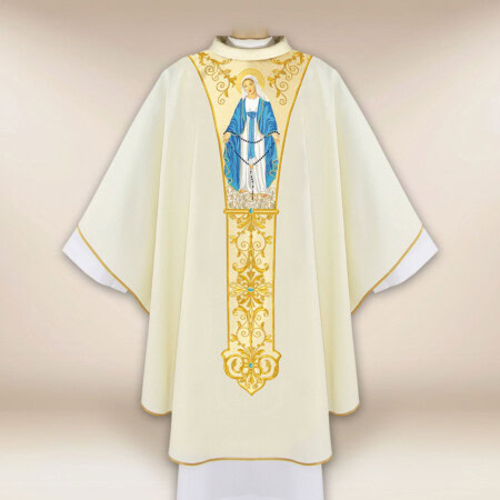 Chasuble brodée mariale