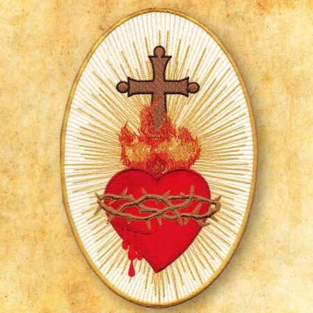 Application brodée Cœur de Jésus