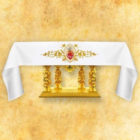 Nappe brodée liturgique Cœur de Marie