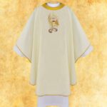 Chasuble brodée ecru eucharistique