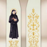 Étole brodée avec l'image de Saint Faustine