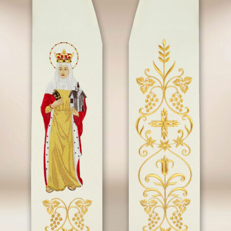 Étole brodée avec l'image de Saint Jadwiga