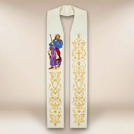 Étole brodée avec l'image de Saint Jacques