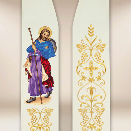 Étole brodée avec l'image de Saint Jacques