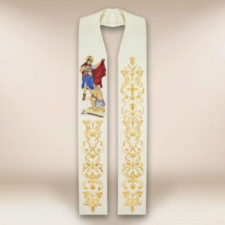Étole brodée avec l'image de Saint Martin