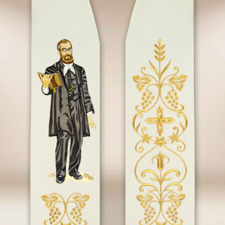 Étole brodée avec l'image du Bx. Edmund Bojanowski