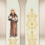 Étole brodée avec l'image de Saint François