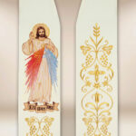 Étole brodée avec l'image de Jésus Miséricordieux