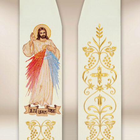 Étole brodée avec l'image de Jésus Miséricordieux