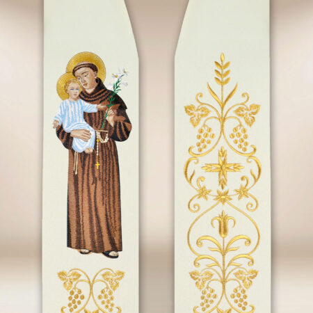 Étole brodée avec l'image de Saint Antoine