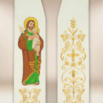 Étole brodée avec l'image de Saint Joseph