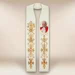 Étole brodée avec l'image de Saint Jean-Paul II