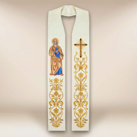 Étole brodée avec l'image de Saint Pierre