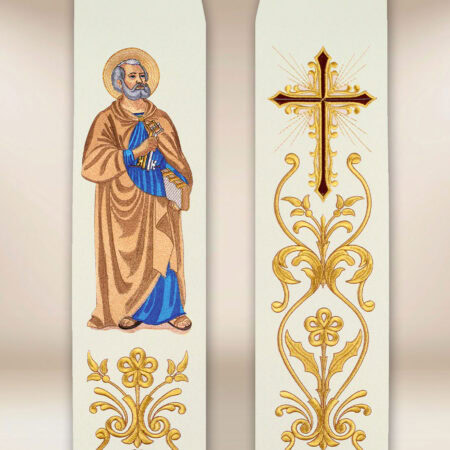 Étole brodée avec l'image de Saint Pierre