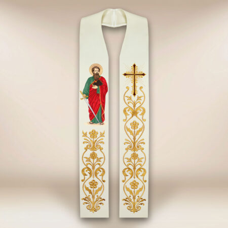 Étole brodée avec l'image de Saint Paul