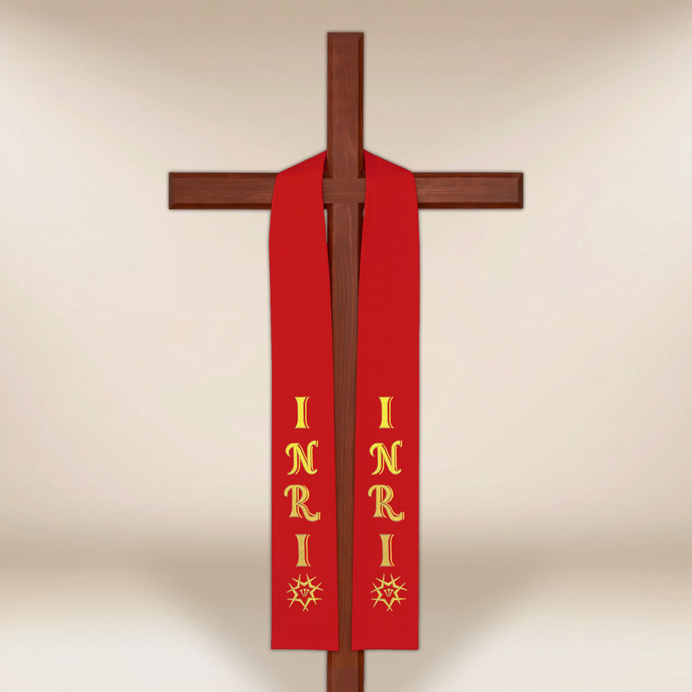 Étole brodée pour la croix INRI