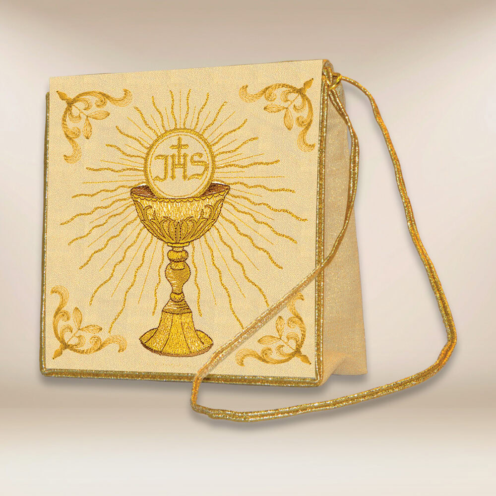 Bourse de corporal brodée avec motif de Calice