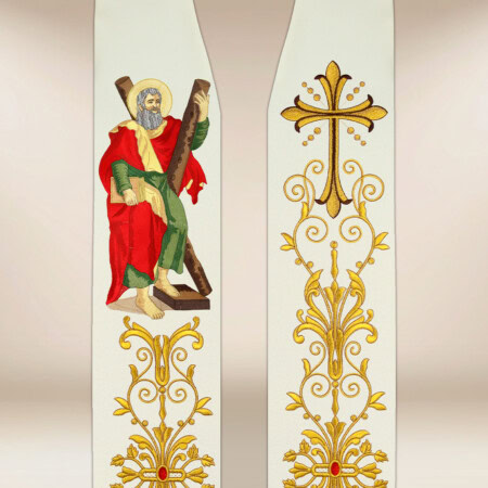 Étole brodée avec l'image de Saint André