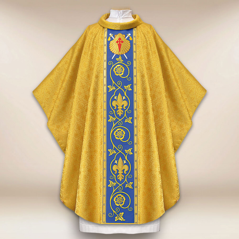 Chasuble brodée en or exclusif Coquilles de Saint Jacques
