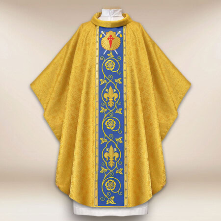 Chasuble brodée en or exclusif Coquilles de Saint Jacques