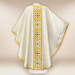 Chasuble liturgique brodée ecru