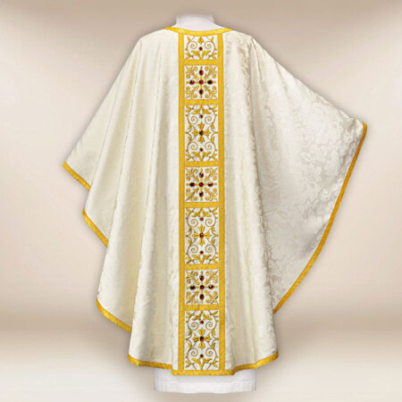 Chasuble liturgique brodée ecru
