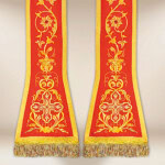 Étole brodée romaine rouge