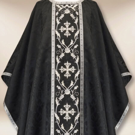 Chasuble liturgique brodée noire