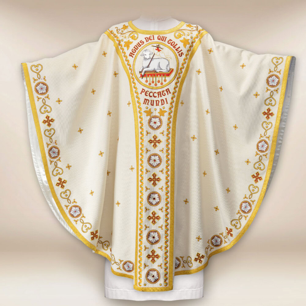 Chasuble brodée Agneau de Dieu premium