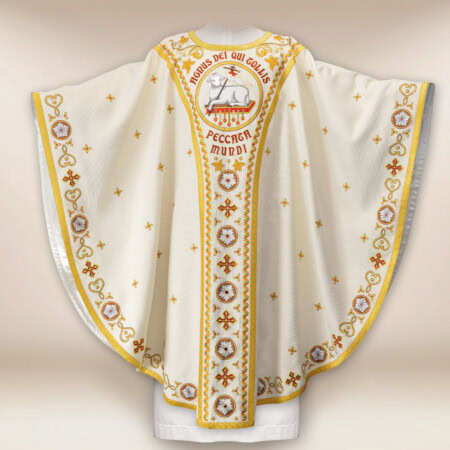 Chasuble brodée Agneau de Dieu premium