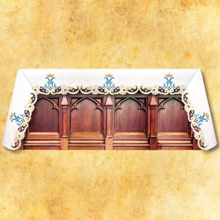Nappe d’autel Maryjny avec broderie or-bleu